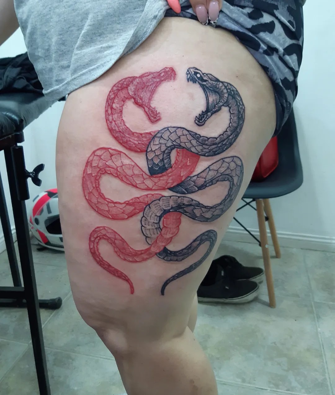 Trabajo real de tatuaje realizado en Odisea Body Art